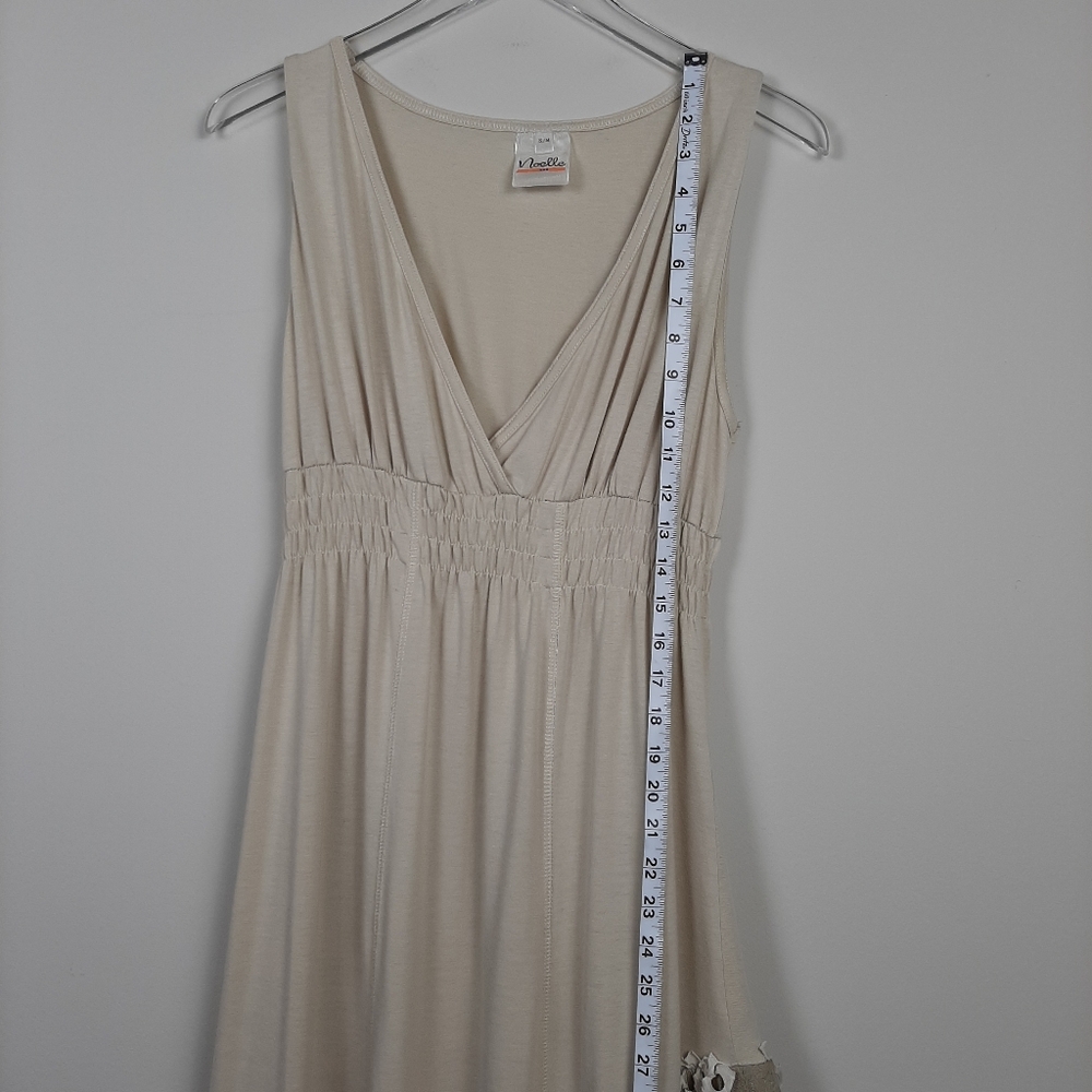Noelle Lagenlook Tan and Cream Midi To Maxi Dress Size Medium - Picture 14 of 15